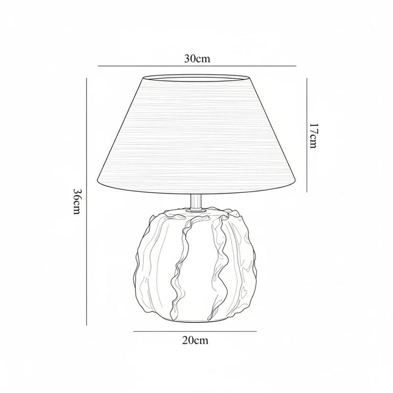 Lila Ceramic Table Lamp Butter Cream / Linen - LL-27-0326