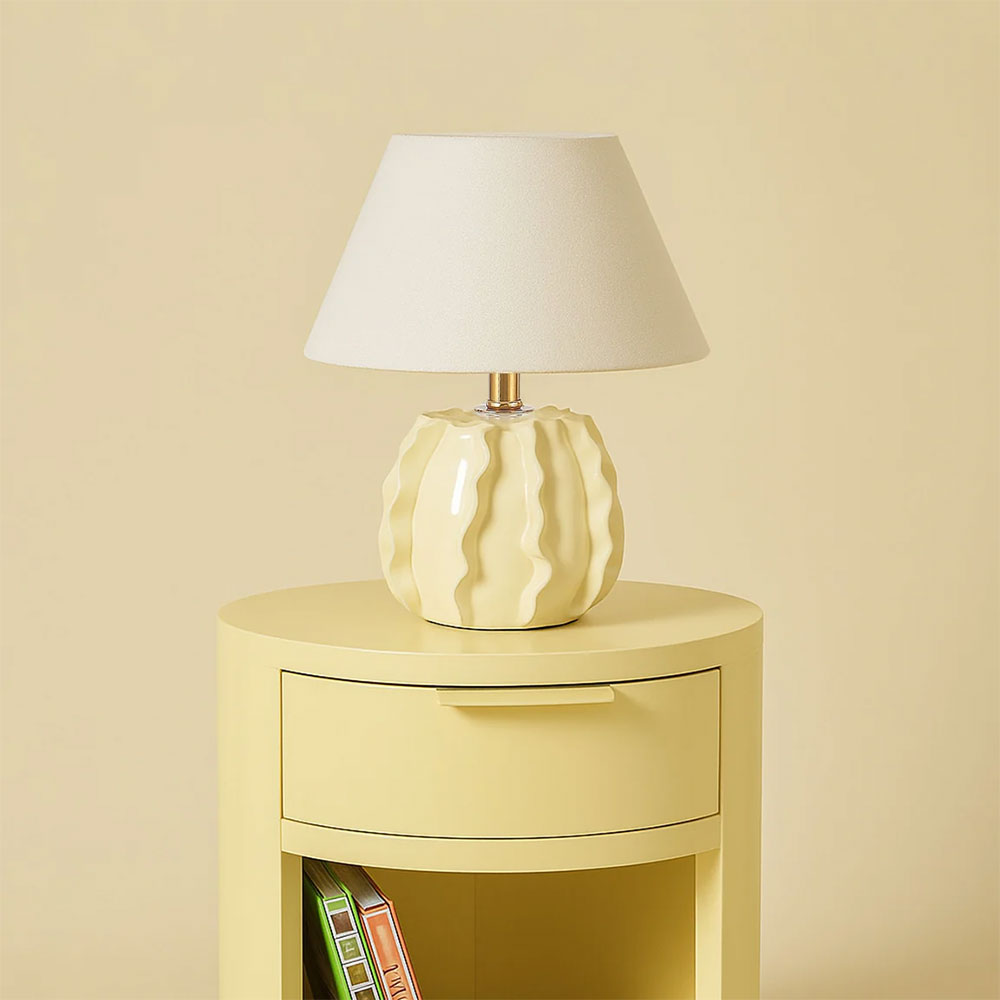 Lila Ceramic Table Lamp Butter Cream / Linen - LL-27-0326