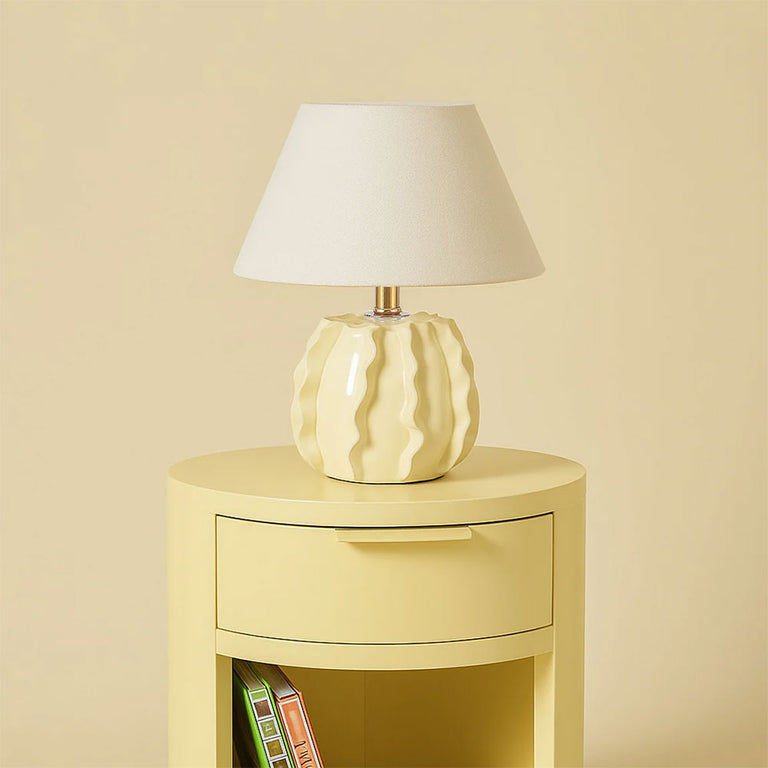 Lila Ceramic Table Lamp Butter Cream / Linen - LL-27-0326