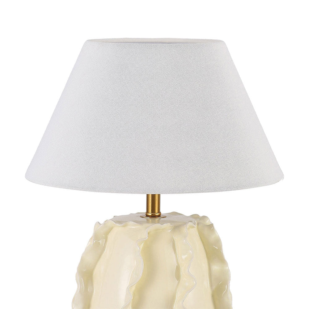 Lila Ceramic Table Lamp Butter Cream / Linen - LL-27-0326