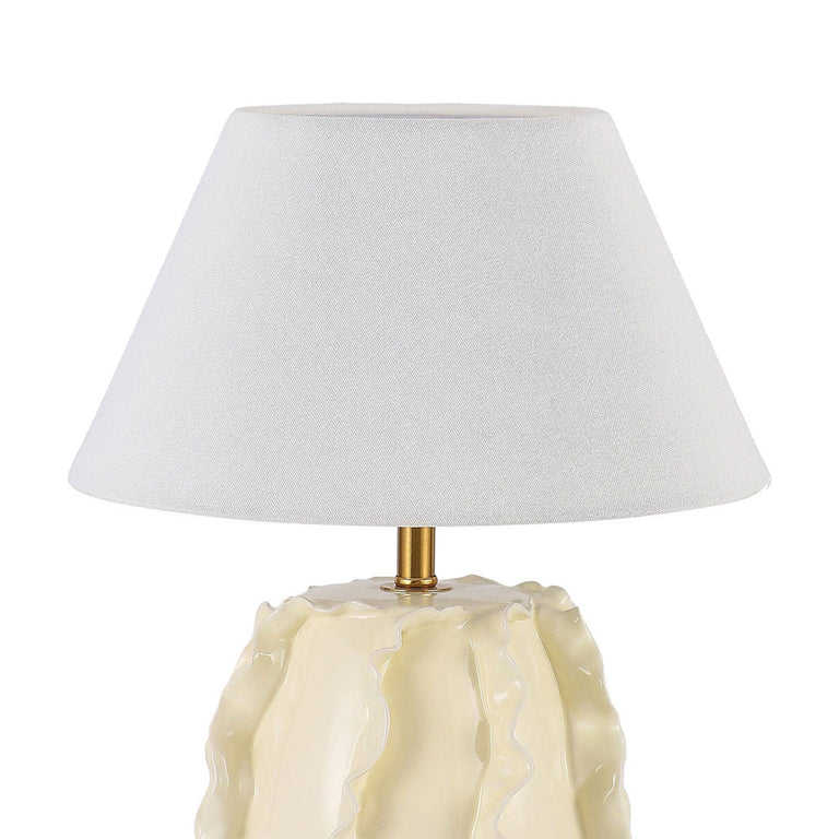 Lila Ceramic Table Lamp Butter Cream / Linen - LL-27-0326