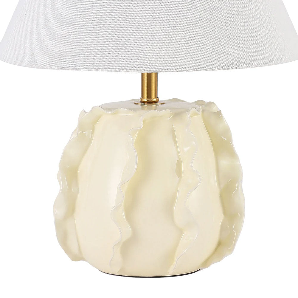 Lila Ceramic Table Lamp Butter Cream / Linen - LL-27-0326