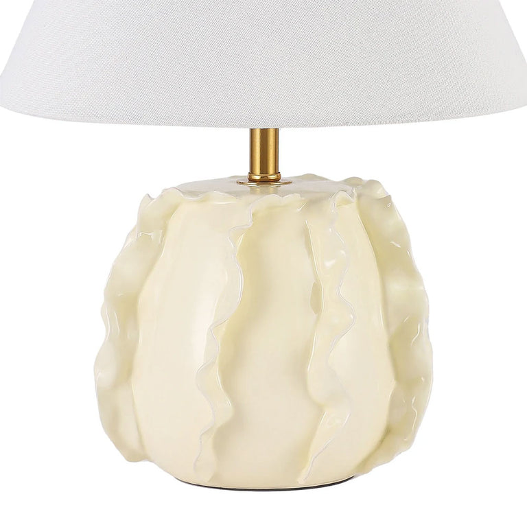 Lila Ceramic Table Lamp Butter Cream / Linen - LL-27-0326