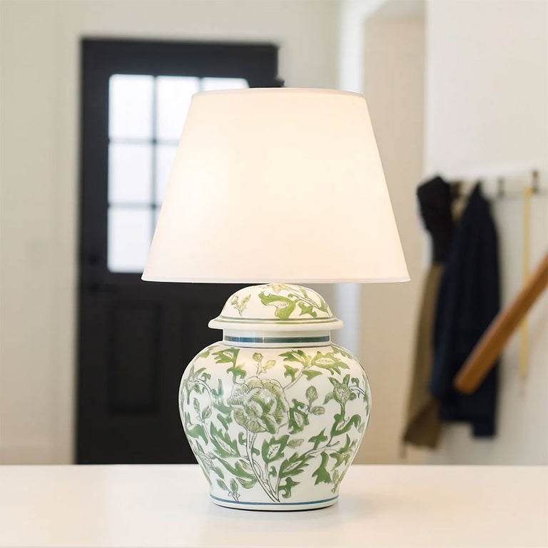 Tove Celadon Ceramic Table Lamp Green / White - LL-27-0327