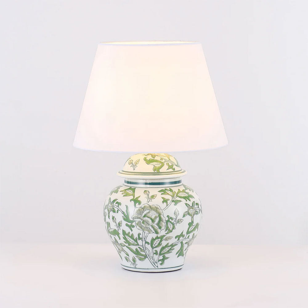 Tove Celadon Ceramic Table Lamp Green / White - LL-27-0327