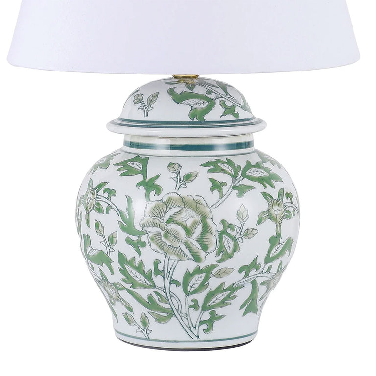 Tove Celadon Ceramic Table Lamp Green / White - LL-27-0327