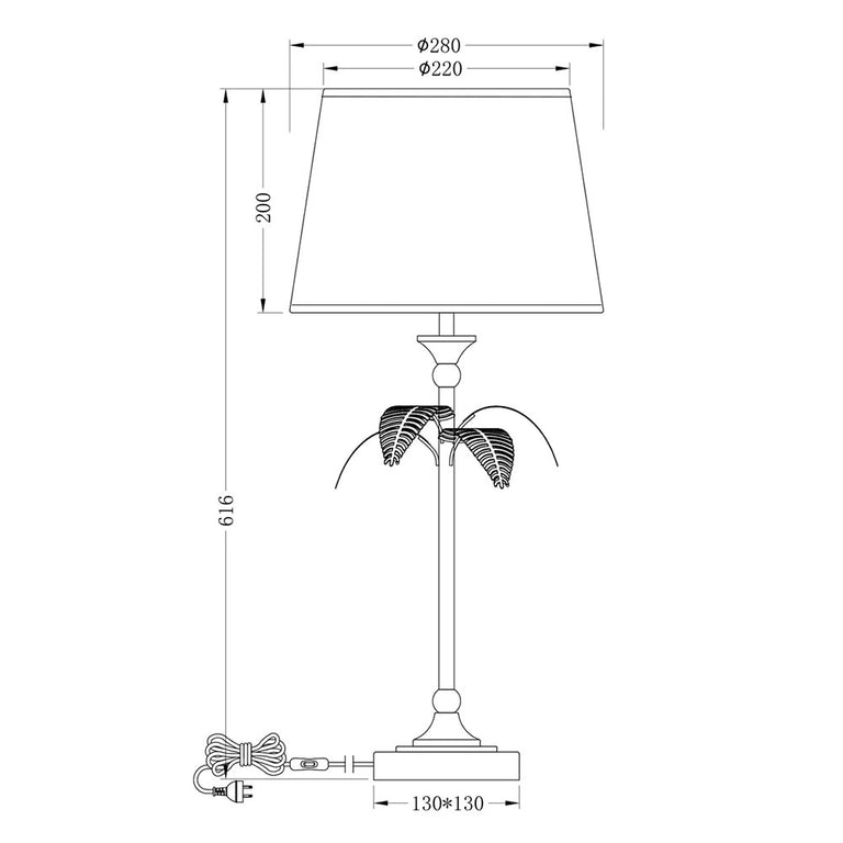 Paloma Palm Table Lamp Green - LL-27-0332G
