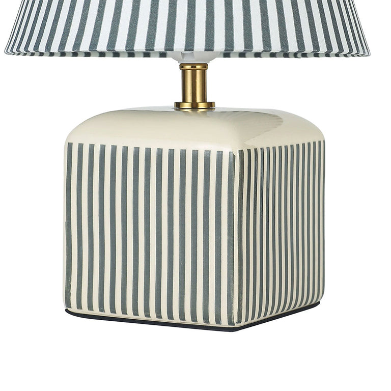 Amaris Ceramic Striped Table Lamp Green - LL-27-0337G