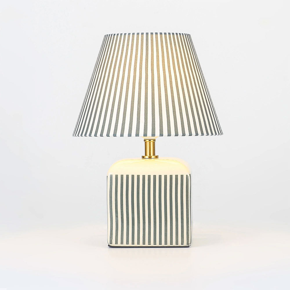 Amaris Ceramic Striped Table Lamp Green - LL-27-0337G