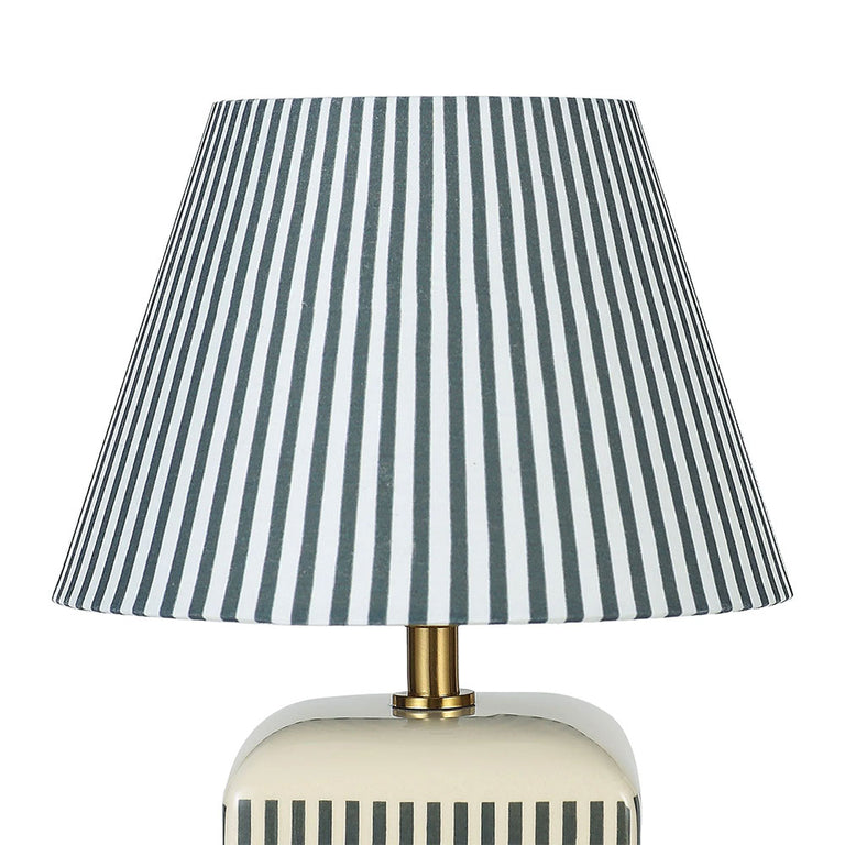 Amaris Ceramic Striped Table Lamp Green - LL-27-0337G