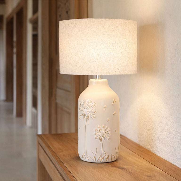 Nari Dandelion Ceramic Table Lamp White - LL-27-0340