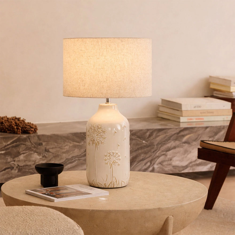 Nari Dandelion Ceramic Table Lamp White - LL-27-0340