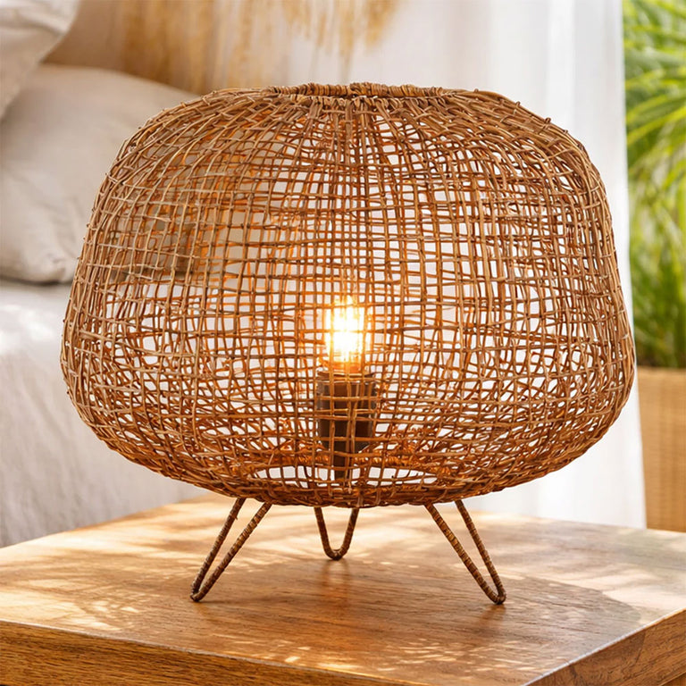 Nerina Rattan Table Lamp Brown - LL-27-0341