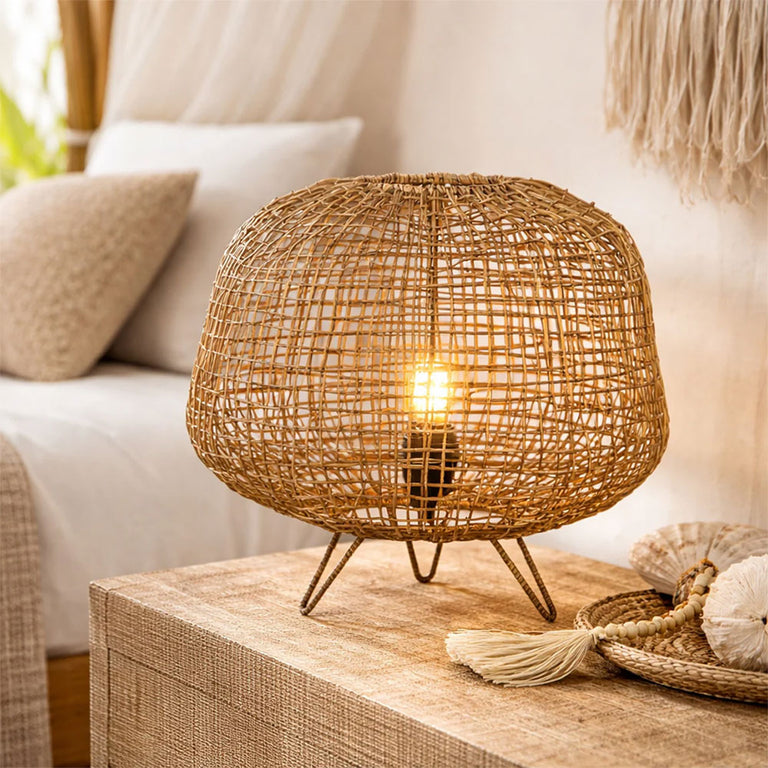Nerina Rattan Table Lamp Brown - LL-27-0341