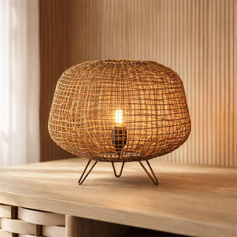 Nerina Rattan Table Lamp Brown - LL-27-0341
