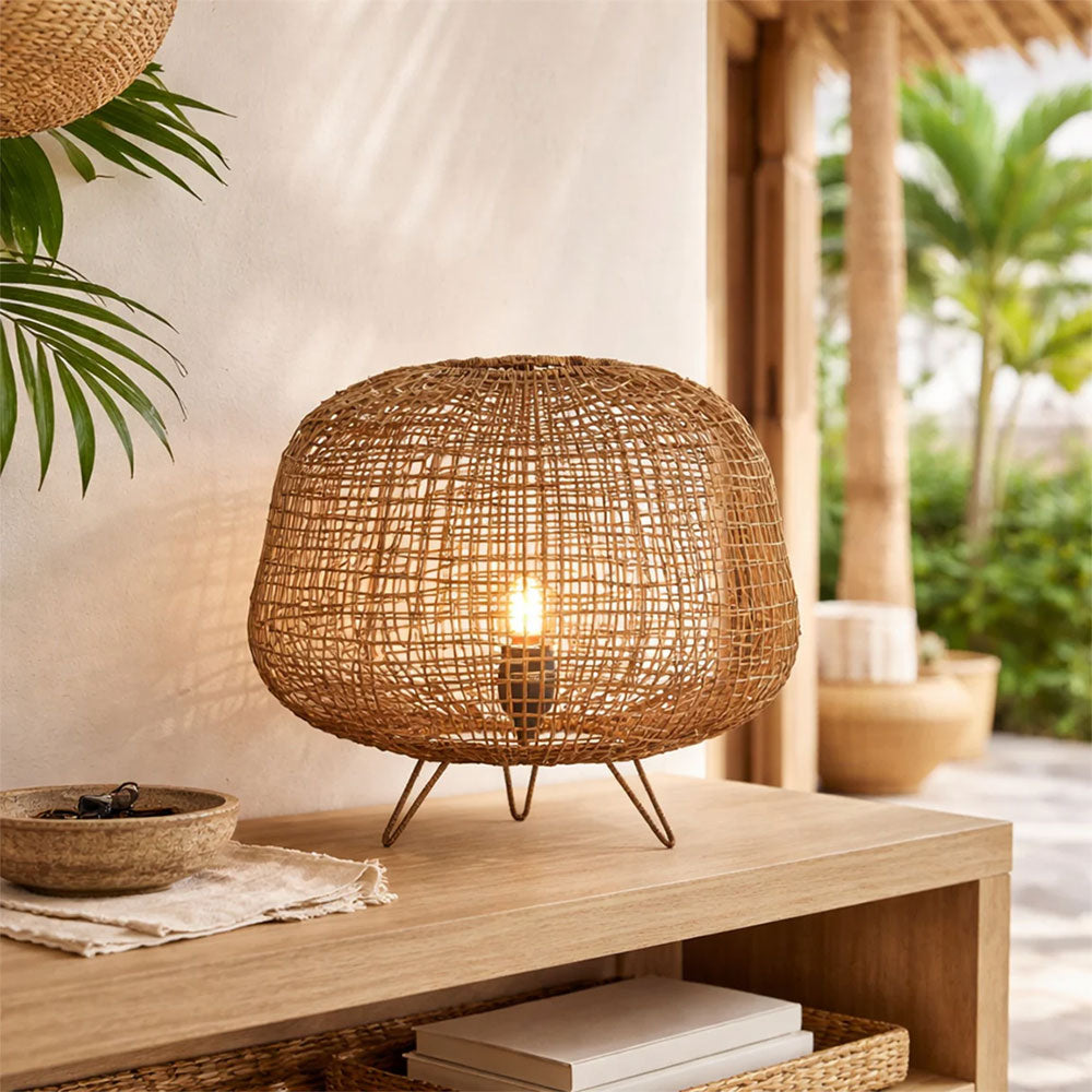 Nerina Rattan Table Lamp Brown - LL-27-0341