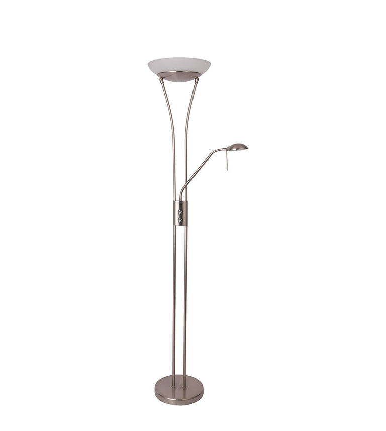 Reed 23W Mother & Child LED Floor Lamp Satin Chrome - LL-LED-01SC