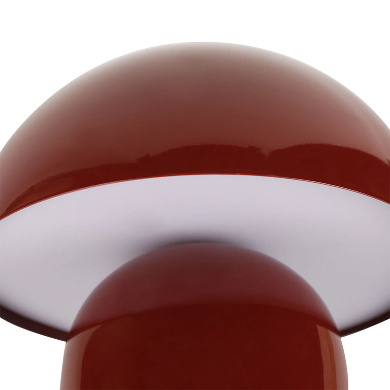 Mushroom LED CCT Dimmable USB Rechargeable Touch Table Lamp Brick Red - LL-LED-29BR