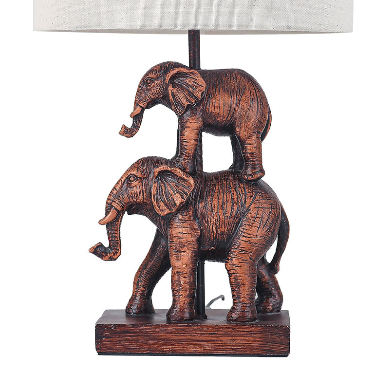 Mother & Calf Elephant LED Table Lamp Brushed Bronze - LL-LED-31