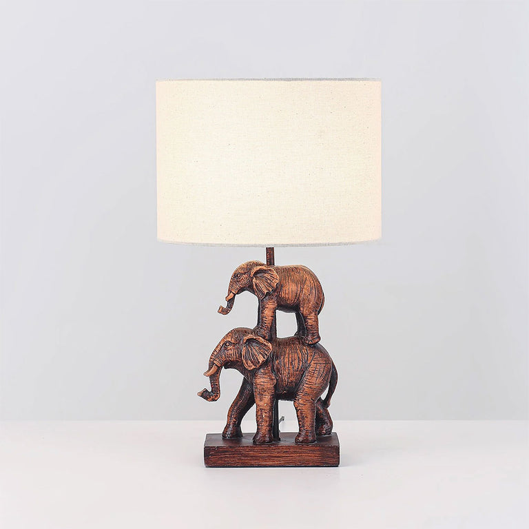 Mother & Calf Elephant LED Table Lamp Brushed Bronze - LL-LED-31