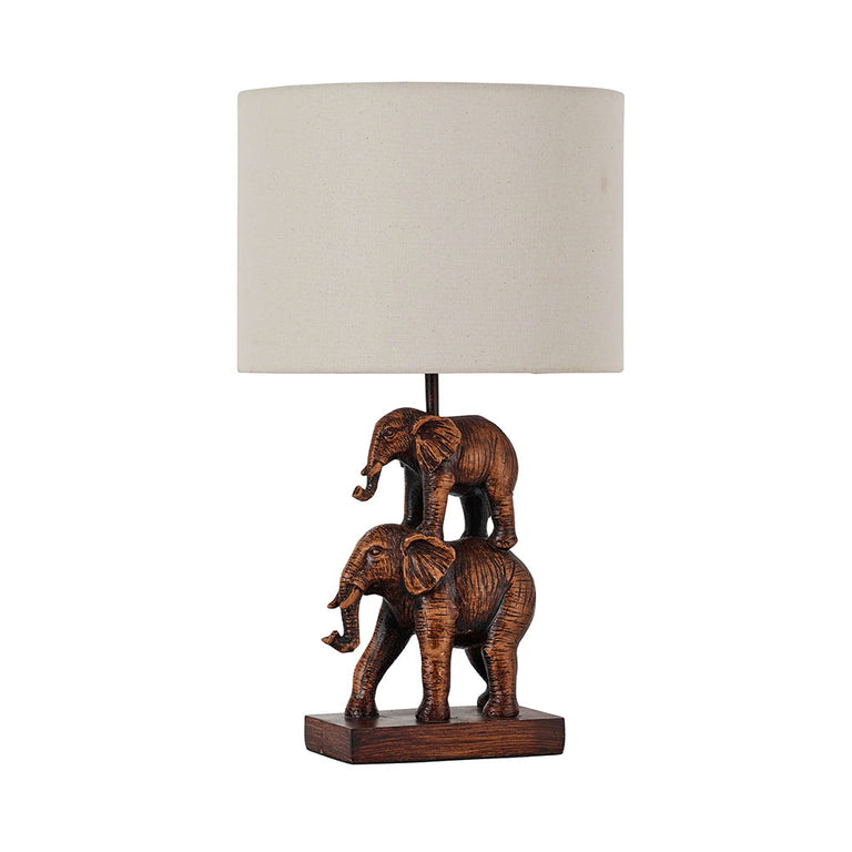 Mother & Calf Elephant LED Table Lamp Brushed Bronze - LL-LED-31