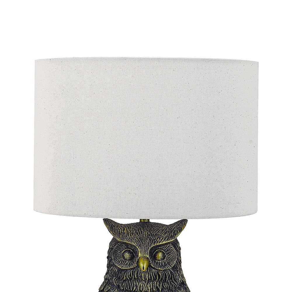 Owl Sculpture LED Table Lamp Brushed Antique Brass - LL-LED-32