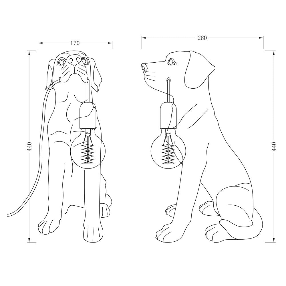 Golden Retriever LED Table Lamp Black - LL-LED-33B