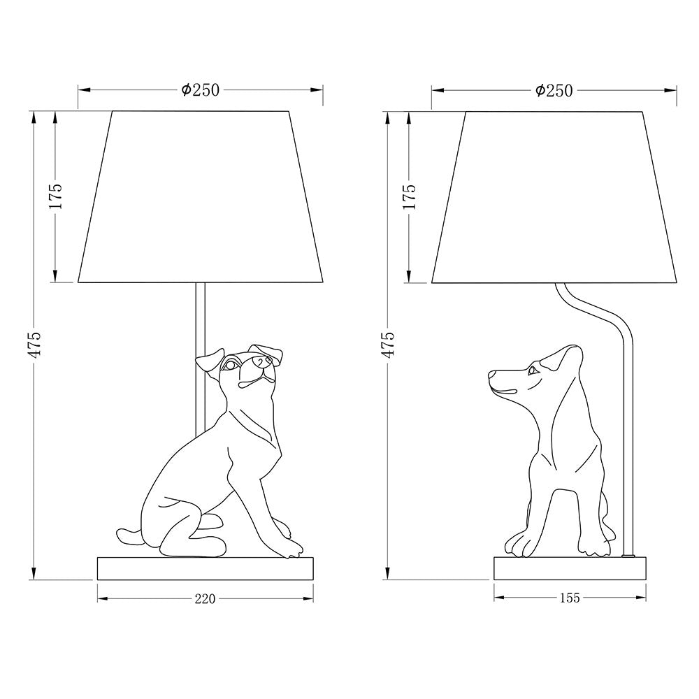 Jack Russell LED Table Lamp Black - LL-LED-34