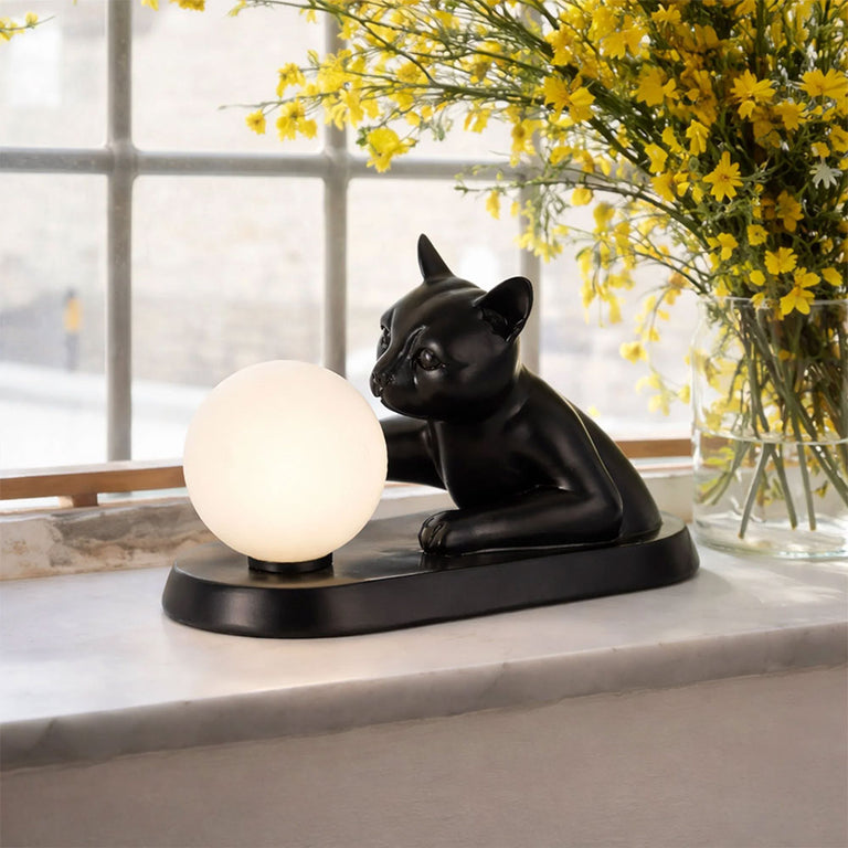 Cat Touching Ball LED Table Lamp Black - LL-LED-36
