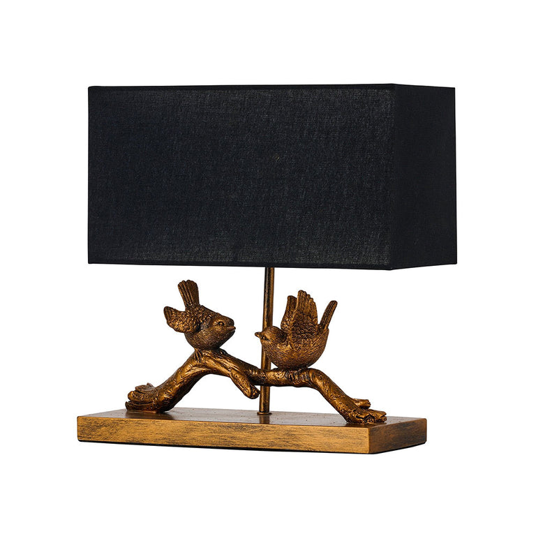 Birds on Branch LED Table Lamp Brushed Gold & Black - LL-LED-37