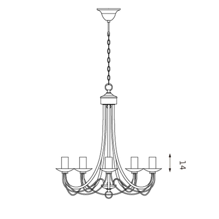 Zanzibar 5 Light Chandelier Black - LL002CH015B