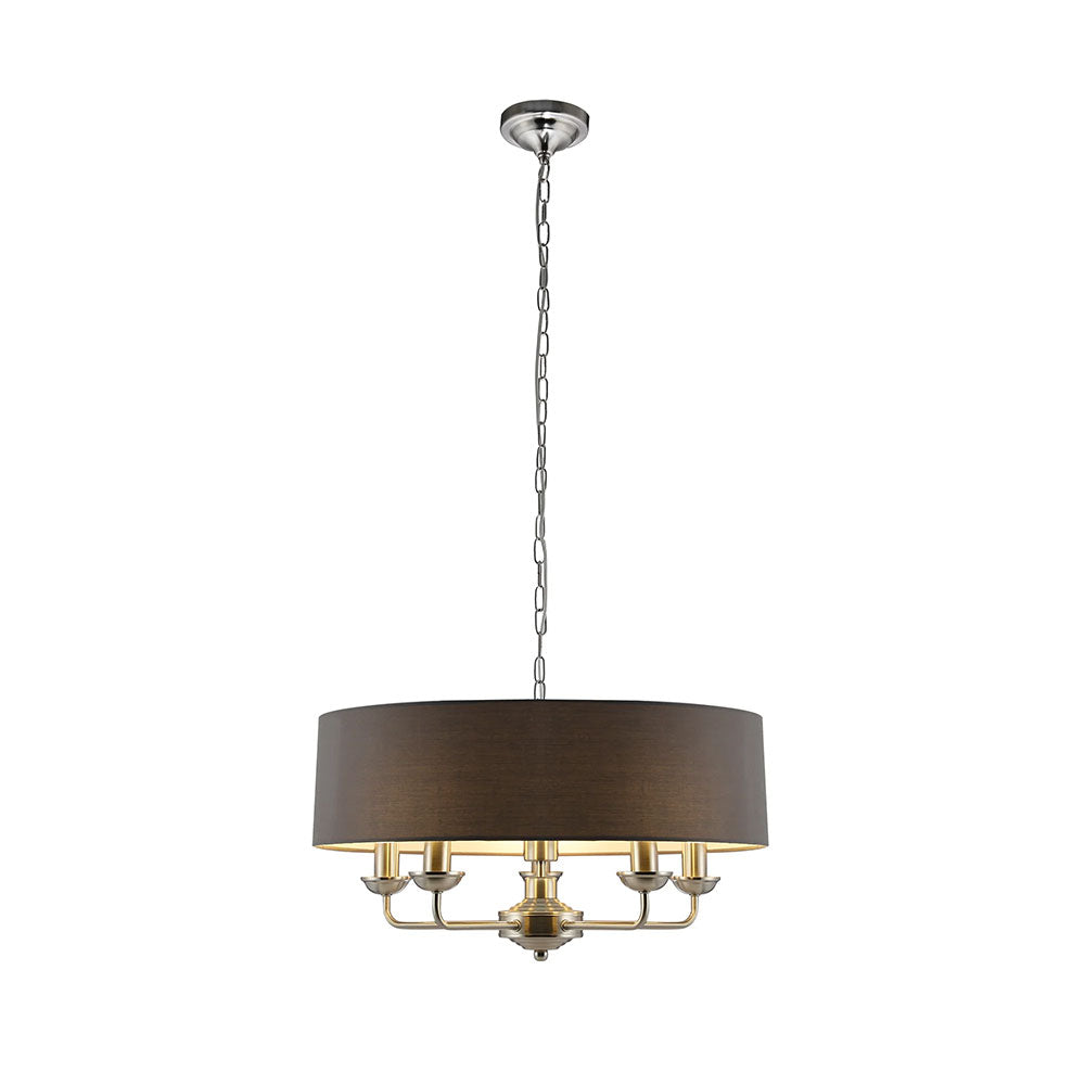Beata 5 Light Large Chandelier Satin Nickel / Grey - LL002CH095L