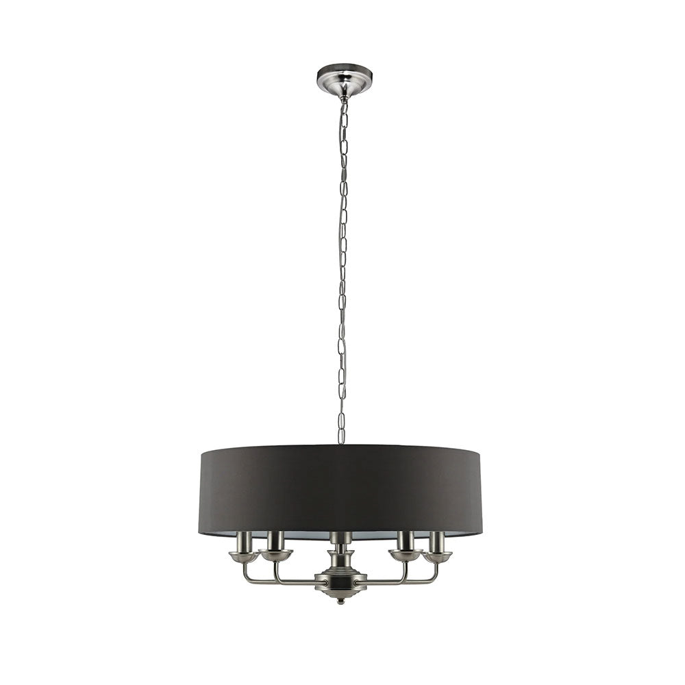 Beata 5 Light Large Chandelier Satin Nickel / Grey - LL002CH095L
