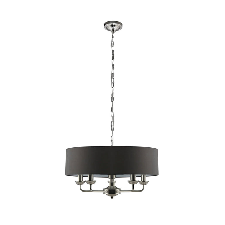 Beata 5 Light Large Chandelier Satin Nickel / Grey - LL002CH095L