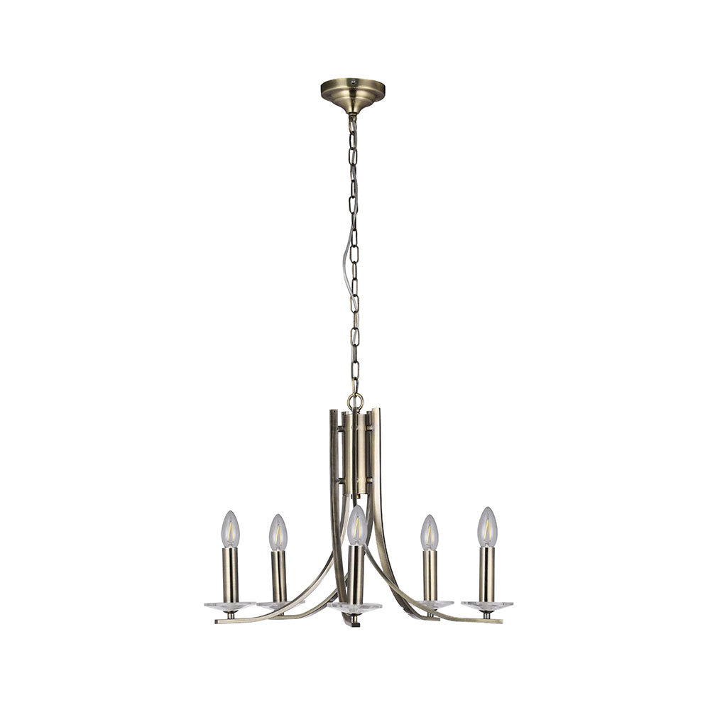 Corrine 5 Light Chandelier Antique Brass - LL002CH096AB