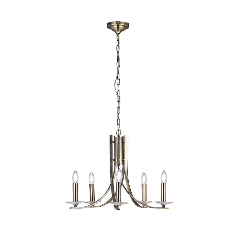 Corrine 5 Light Chandelier Antique Brass - LL002CH096AB