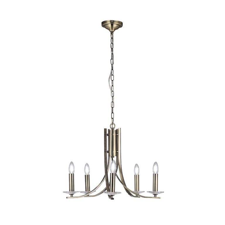 Corrine 5 Light Chandelier Antique Brass - LL002CH096AB