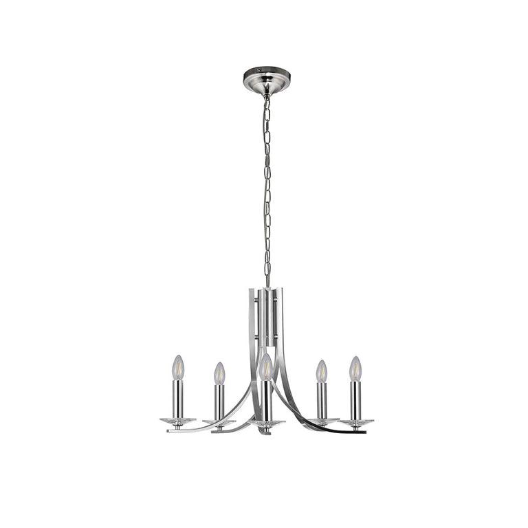 Corrine 5 Light Chandelier Satin Chrome - LL002CH096SC