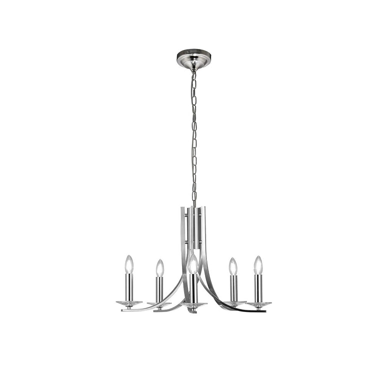 Corrine 5 Light Chandelier Satin Chrome - LL002CH096SC