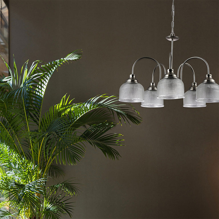 Aviva 5 Light Chandelier Satin Chrome - LL002CH102L
