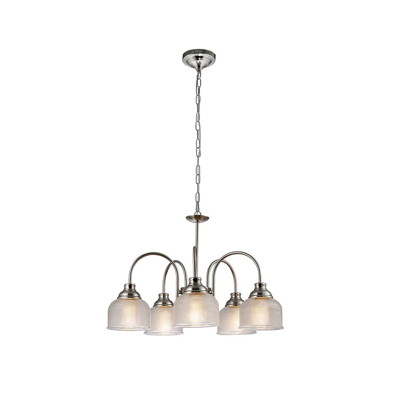 Aviva 5 Light Chandelier Satin Chrome - LL002CH102L