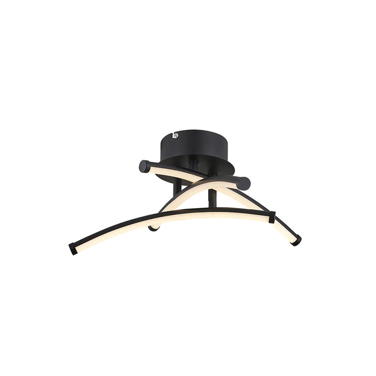 Gamilah 12W LED Dimmable 3 Light Ceiling Light Matt Black / Warm White - LL002CL009