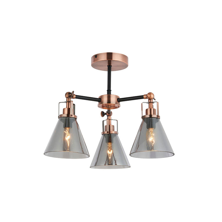 Conea Flush Mount Ceiling Light / Antique Copper - LL002CL127