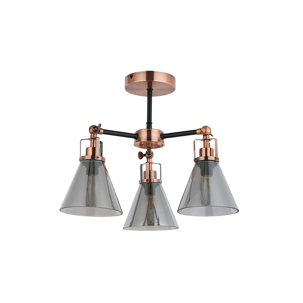 Conea Flush Mount Ceiling Light / Antique Copper - LL002CL127