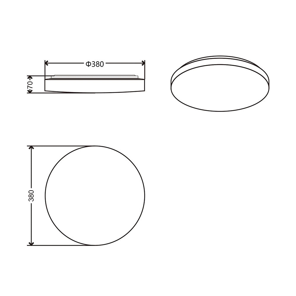 Elaine Tri Colour Dimmable Flush Mount LED Ceiling Light Large - LL002CL134L