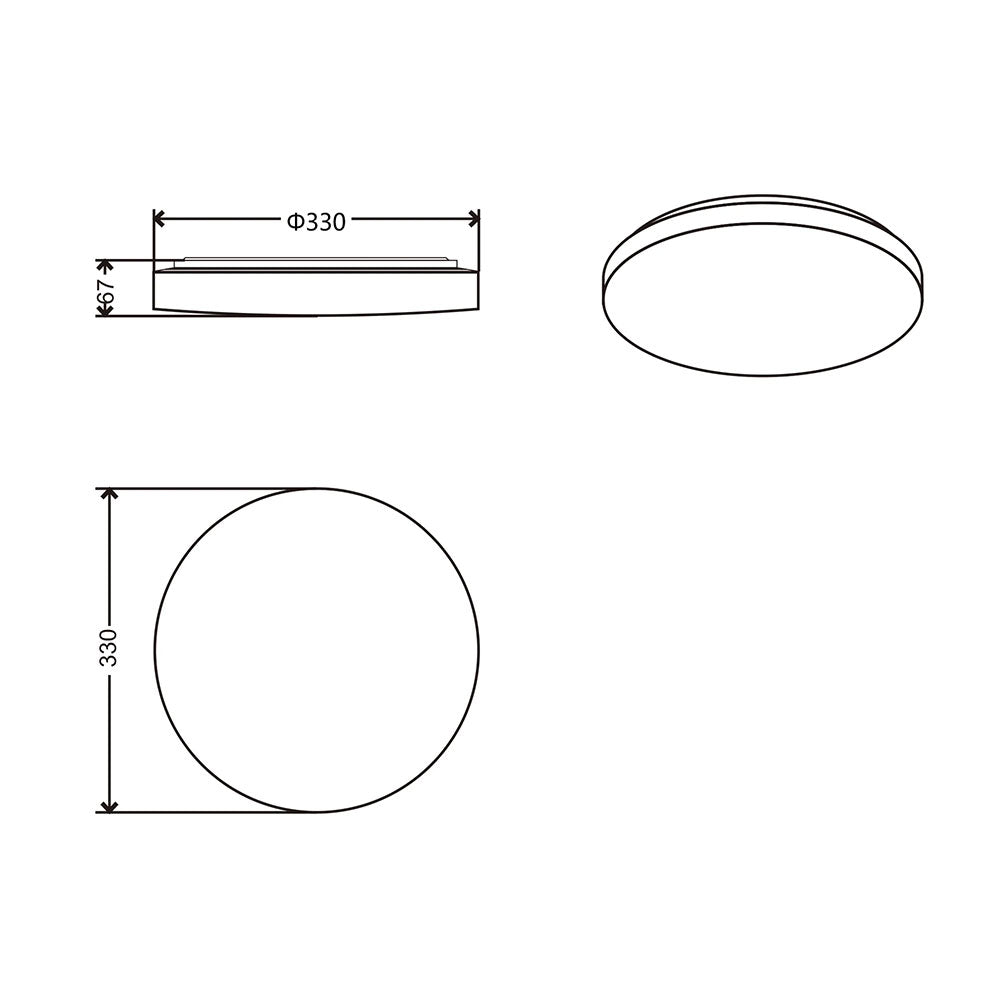 Elaine Tri Colour Dimmable Flush Mount LED Ceiling Light Medium - LL002CL134M