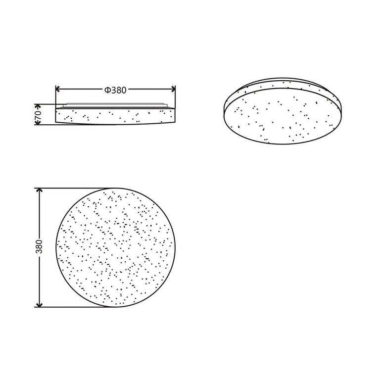 Starry Glow Tri Colour Dimmable Flush Mount LED Ceiling Light Large - LL002CL135L