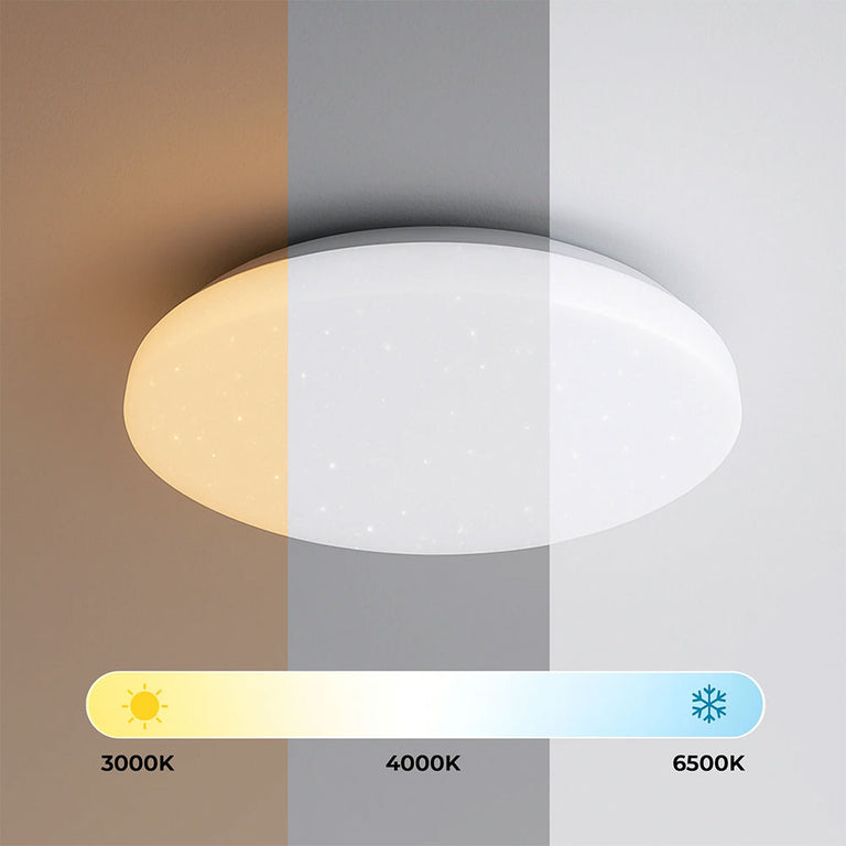 Starry Glow Tri Colour Dimmable Flush Mount LED Ceiling Light Large - LL002CL135L