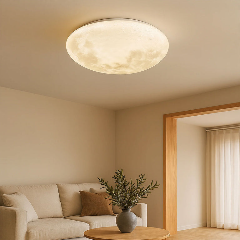 Luna Moon Tri Colour Dimmable Flush Mount LED Ceiling Light Large - LL002CL136L