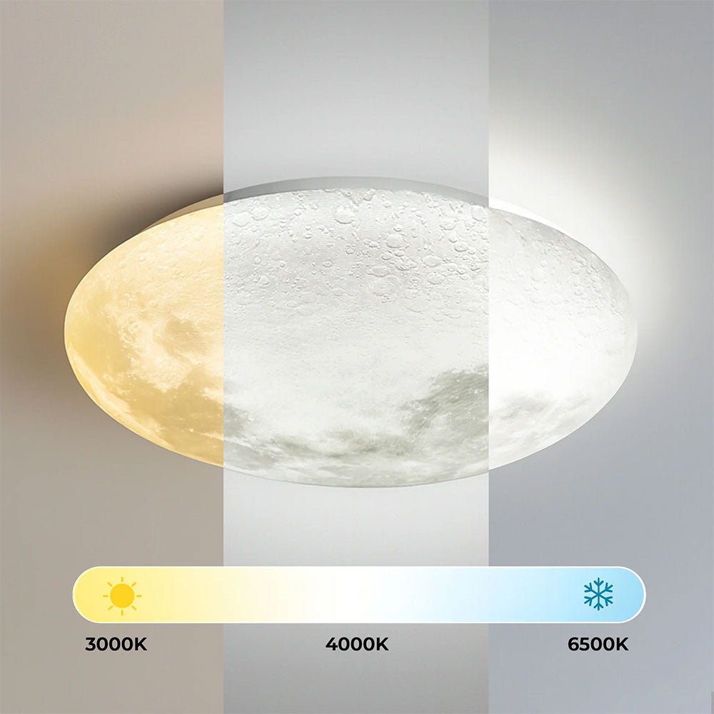 Luna Moon Tri Colour Dimmable Flush Mount LED Ceiling Light Large - LL002CL136L
